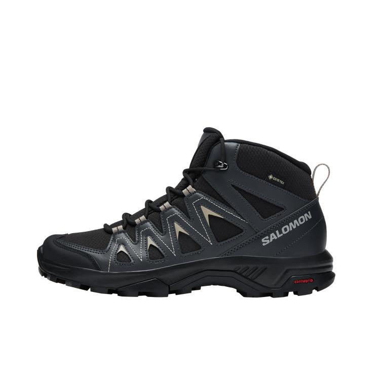 推荐商品：Salomon/萨洛蒙 X Braze Mid GTX 防水 舒适 防滑耐磨 稳定支撑 越野徒步 登山 户外鞋 黑色/灰色