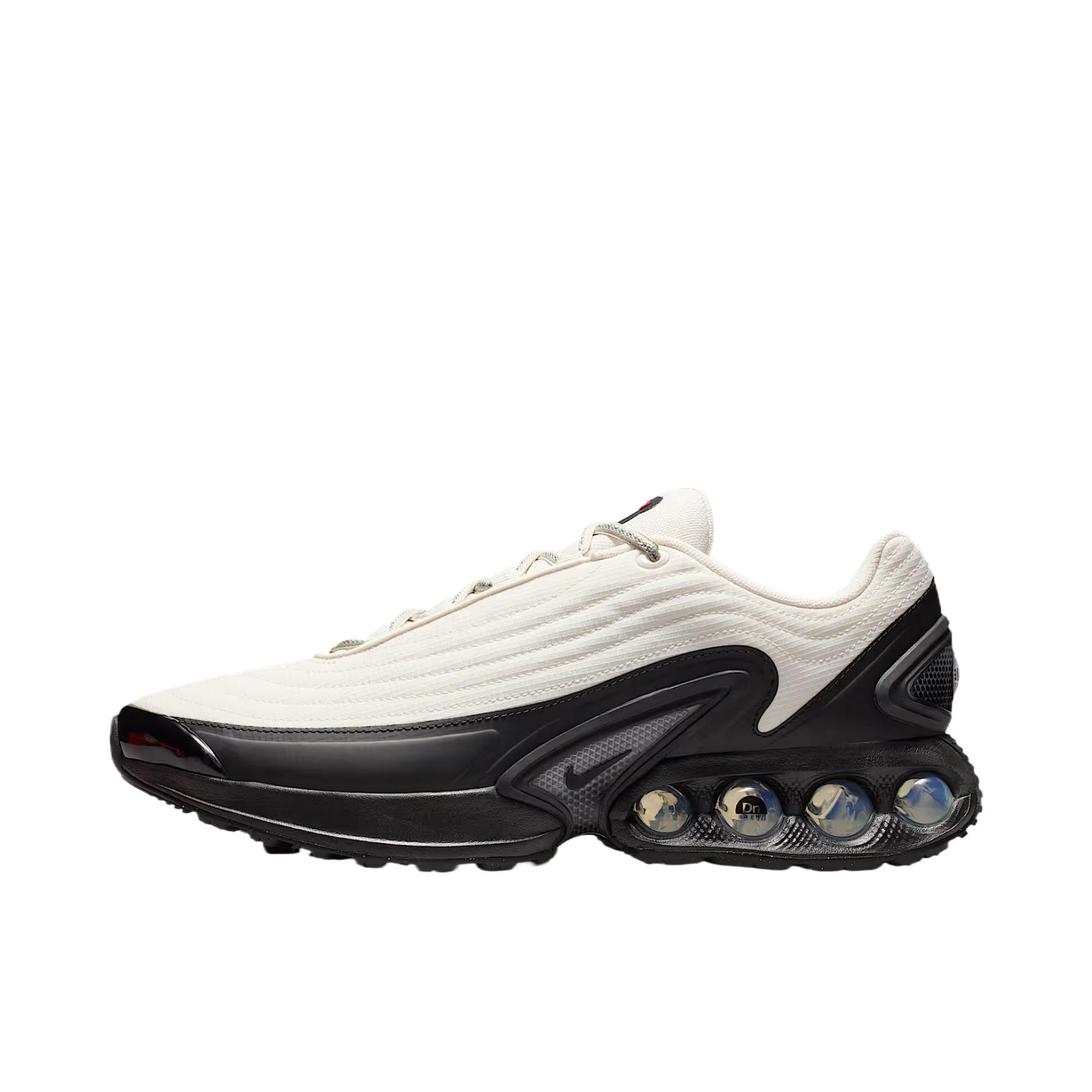 推荐商品：Nike Air Max Dn 运动休闲鞋 柔软防滑耐磨缓震回弹支撑网布透气低帮平跟贴合 幻影灰白/黑色