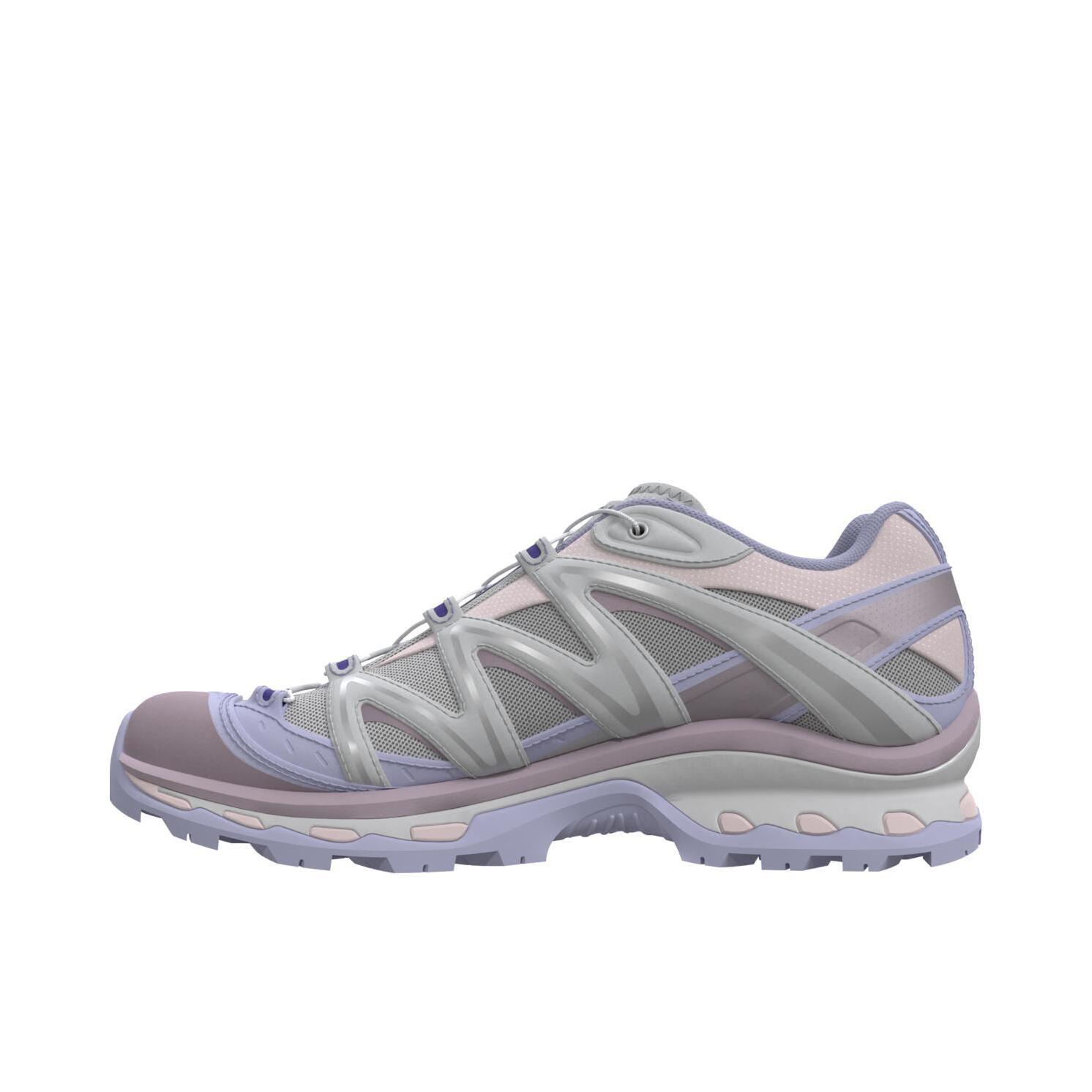 推荐商品：Salomon/萨洛蒙 XT-Quest 户外休闲鞋 越野防水稳定支撑减震网布包裹性 灰色/紫色
