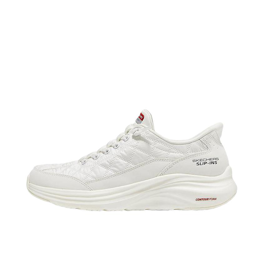 推荐商品：Skechers/斯凯奇 Slip ins 圆头 舒适支撑 防滑耐磨 缓震 复古百搭 一脚蹬 运动休闲鞋 女款/白色