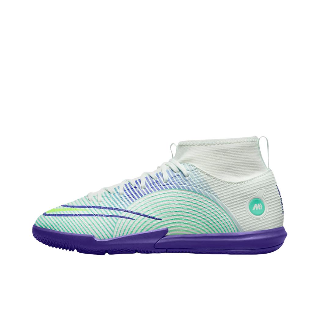 推荐商品：Nike Mercurial Superfly 8 Academy TF 入门 胶质碎钉 硬草地人造草地 支撑圆头包裹性 足球鞋 大童/绿色/紫色