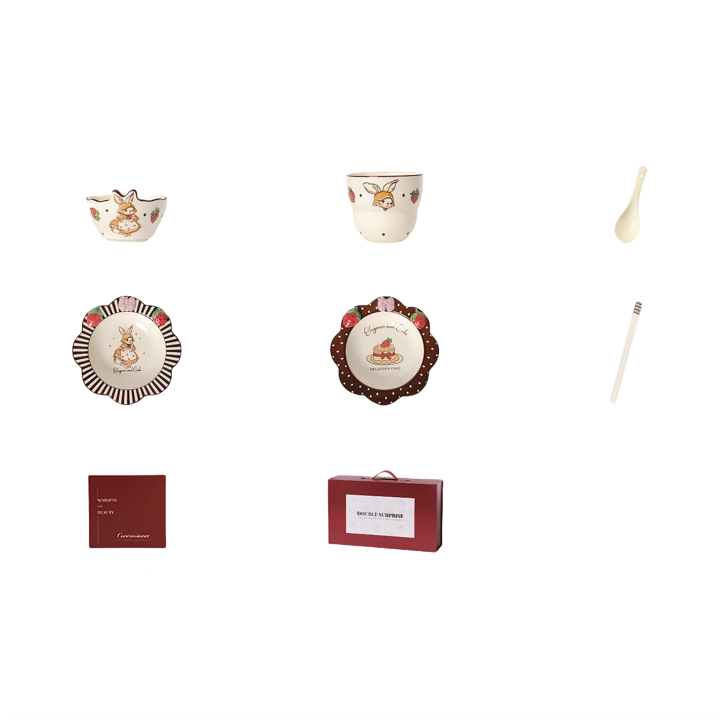 推荐商品：WUXIN 陶瓷 索菲兔锦盒餐具 礼盒装 SFTGJH-01