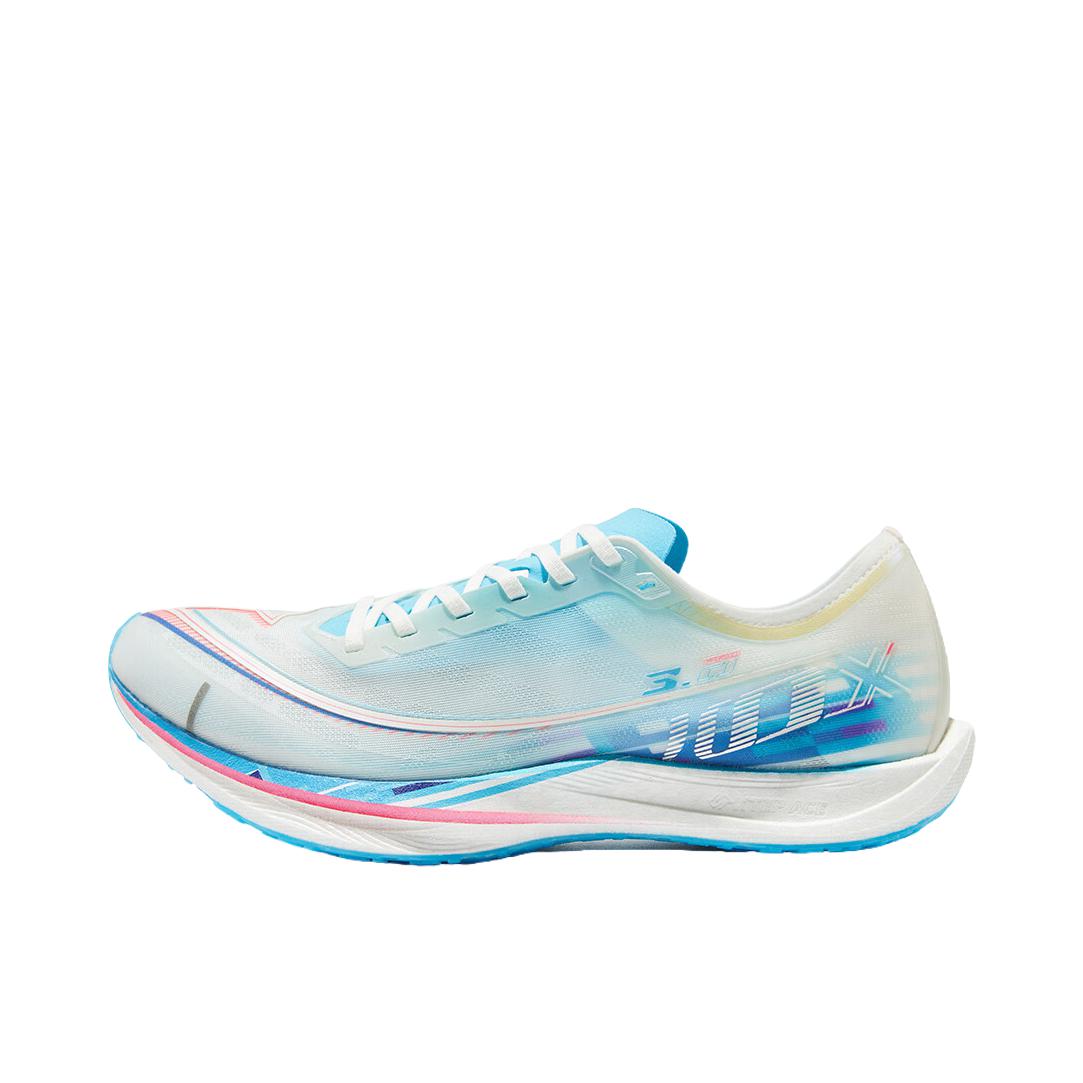 推荐商品：特步 100x3.0 Pro 跑鞋 青少年场地竞速 大童/帆白色/纯净蓝