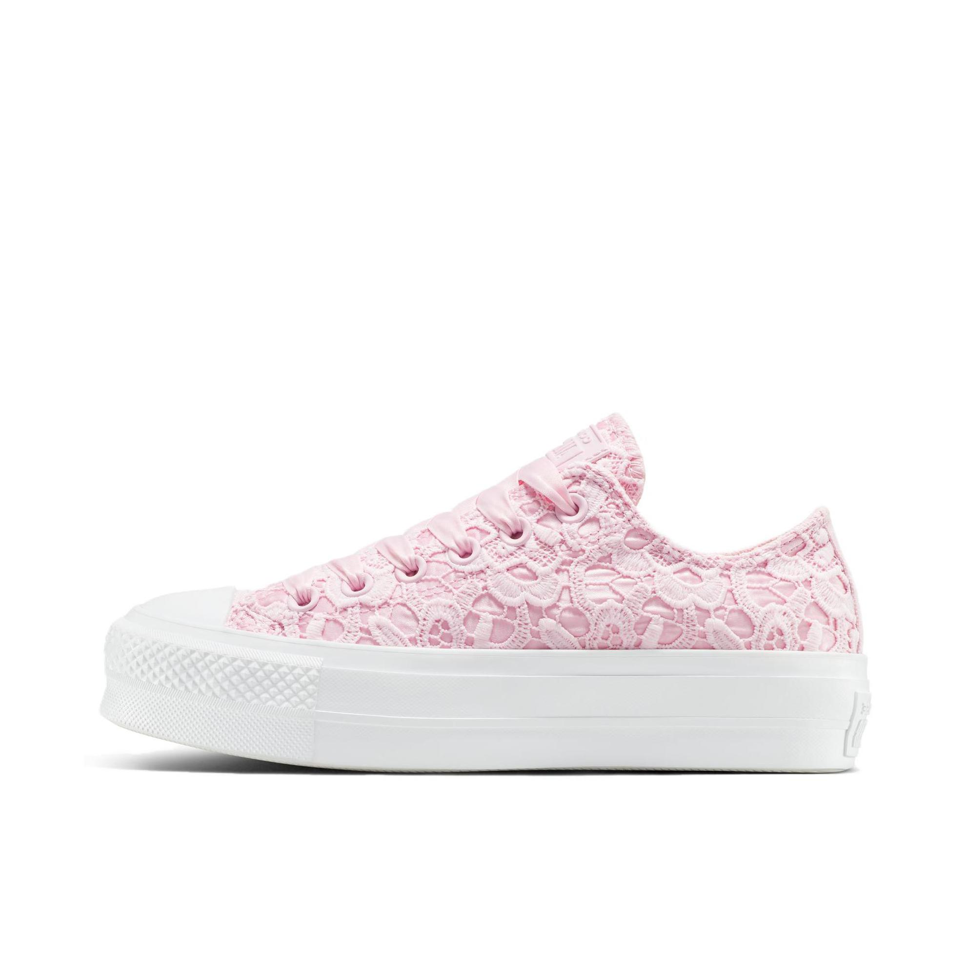 推荐商品：Converse/匡威 Chuck Taylor All Star 帆布鞋 常青款轻便防滑耐磨百搭复古圆头减震贴合高帮 女款/淡粉色/纯白色