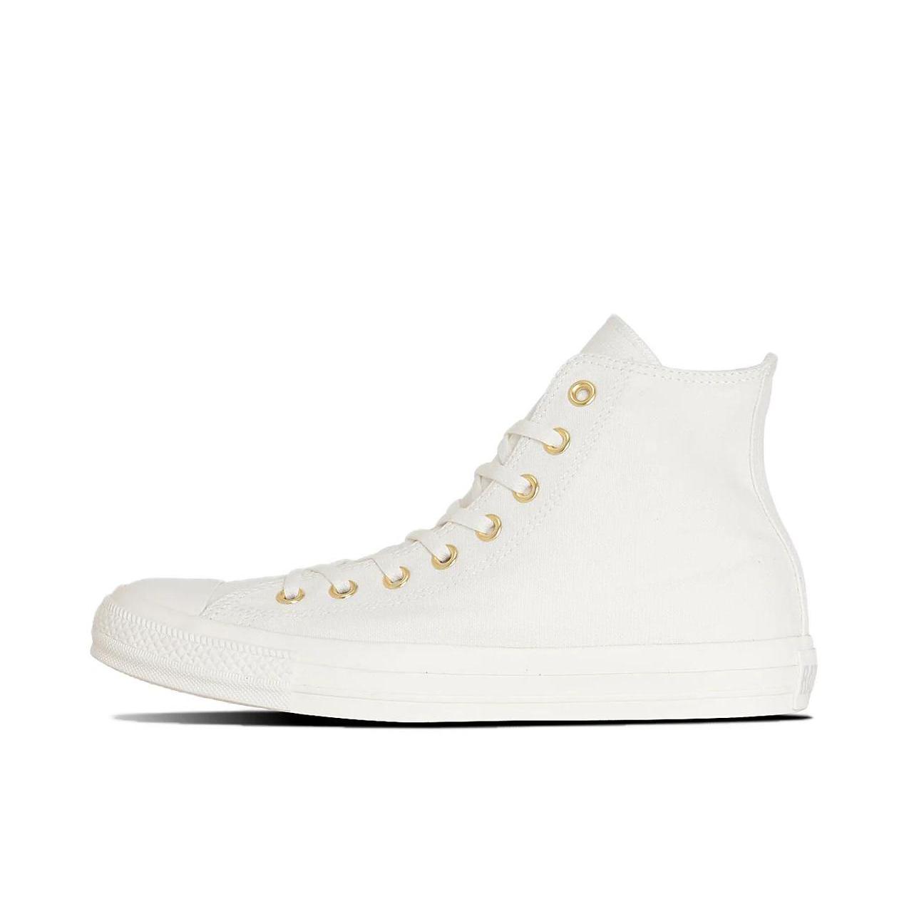 推荐商品：Converse/匡威 Chuck Taylor All Star 帆布鞋 常青款轻便防滑耐磨百搭复古圆头减震贴合高帮 玉白色