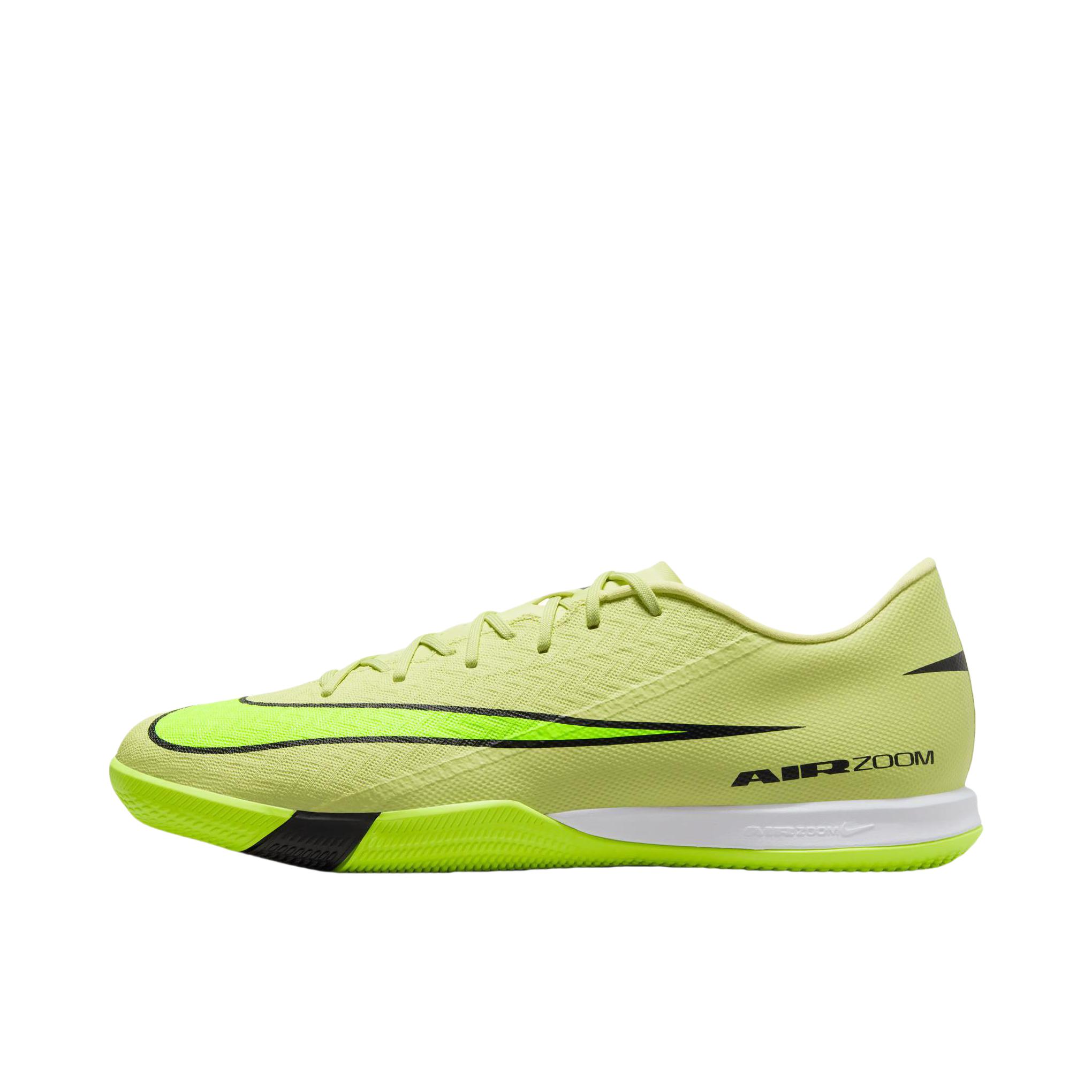 推荐商品：Nike Mercurial Vapor 16 Academy IC 中端 平底 室内 防滑耐磨 舒适缓震 足球鞋 亮石灰色/橙红色/荧光黄