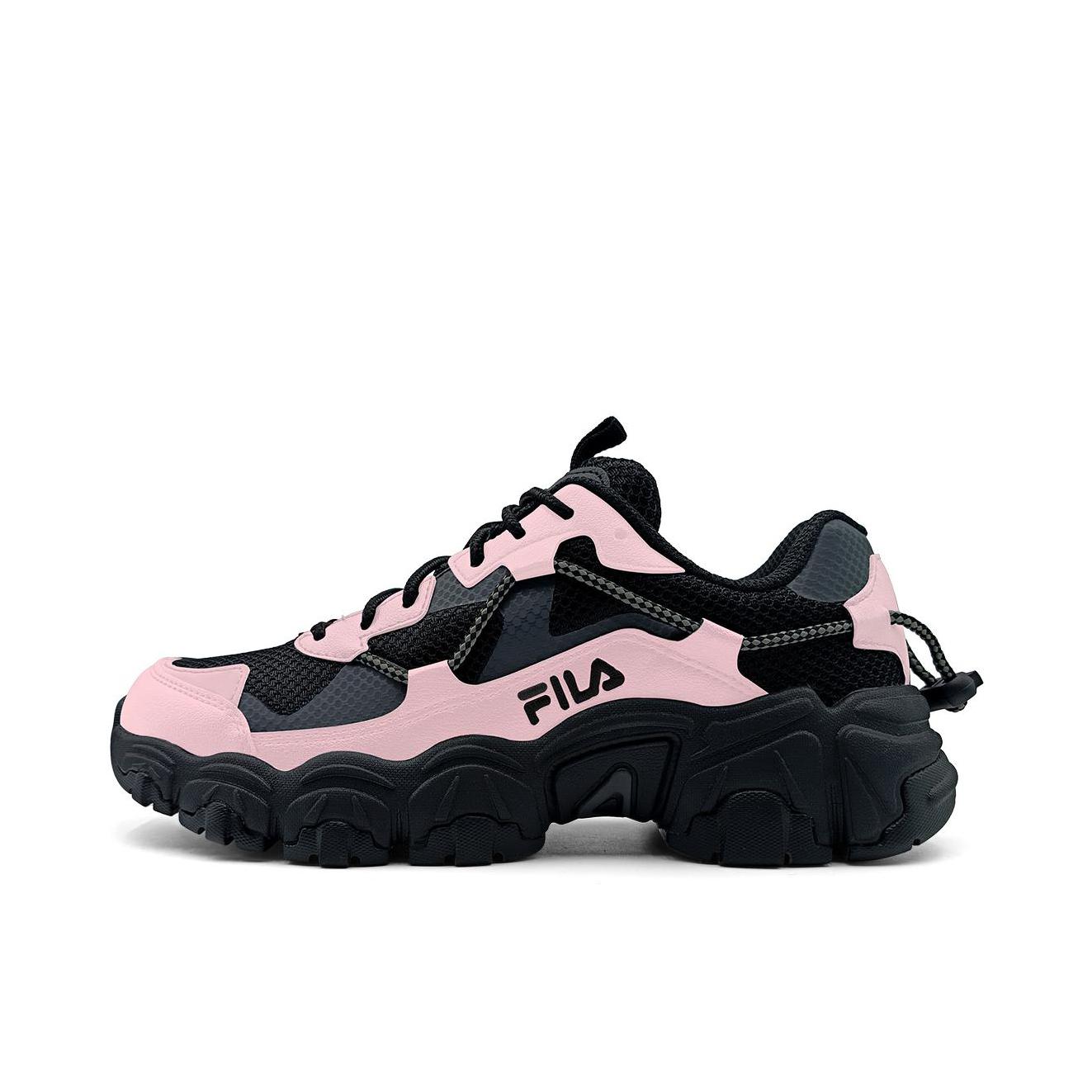 推荐商品：【定制球鞋】FILA/斐乐 猫爪 皮革 潮酷复古 小众 防滑耐磨 老爹鞋 黑粉加糖