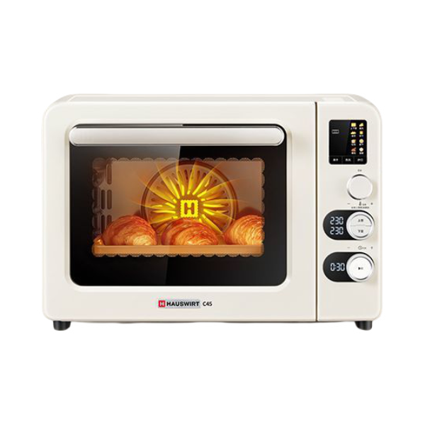 推荐商品：Hauswirt/海氏 电烤箱 40L 家用 多功能 全自动 搪瓷内胆 双层门 热风循环 智能菜单 电子控温 风炉 隔热 醒发