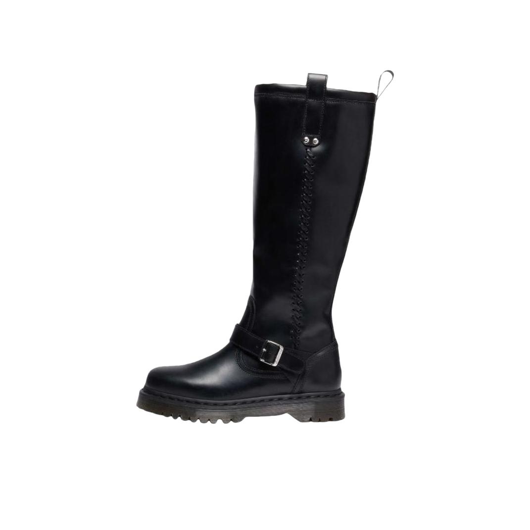 推荐商品：Dr. Martens ANISTONE KH 时装靴 皮革复古拉链厚底长筒 黑色