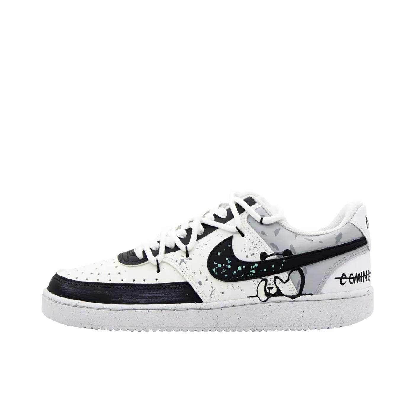 推荐商品：【定制球鞋】 Nike Court Vision 1 板鞋 防水美式简约防滑减震复古 熊猫盼盼 