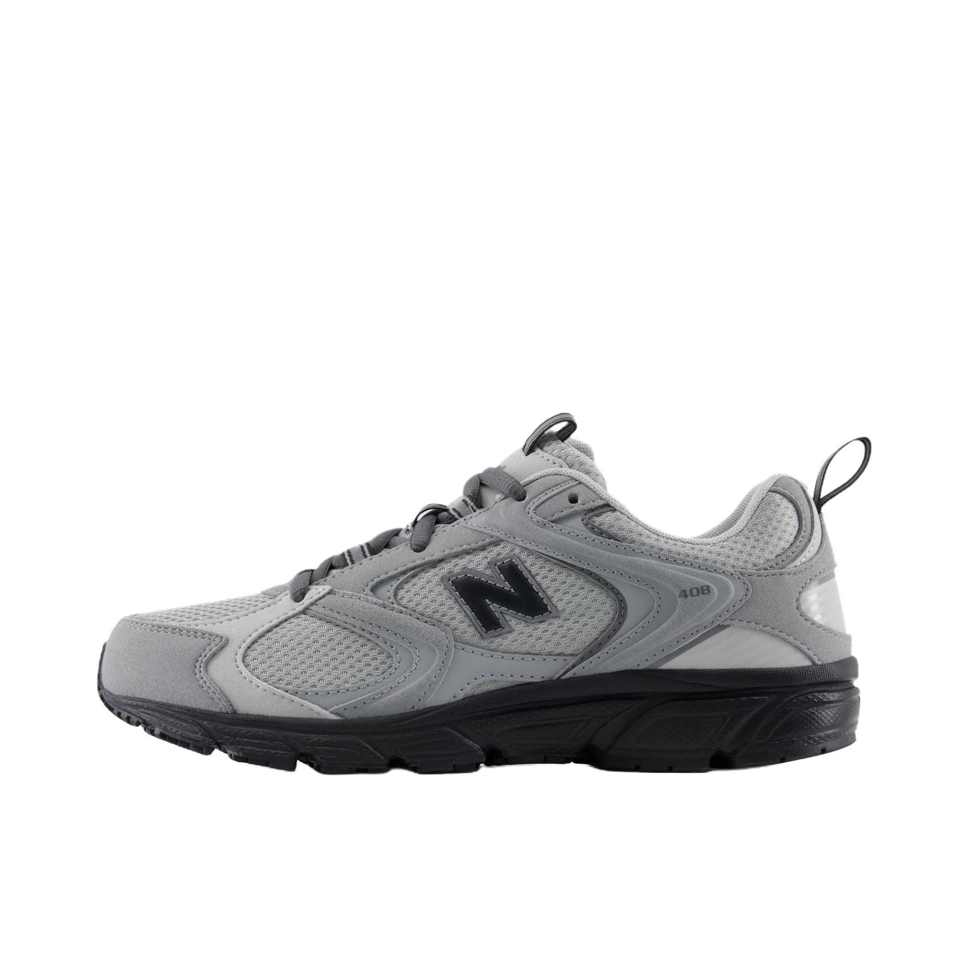 推荐商品：New Balance 408 织物 透气耐磨 防滑增高 舒适网面 时尚复古 潮流 运动休闲鞋 D宽/黑色/灰色