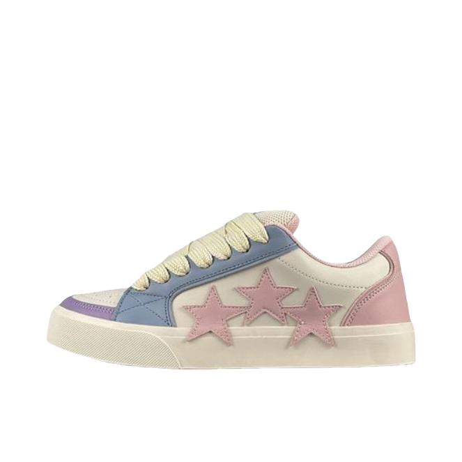 推荐商品：SUPER DRAG 板鞋 星星鞋 面包鞋 复古ins风情侣星星设计 女款/蓝色/粉色