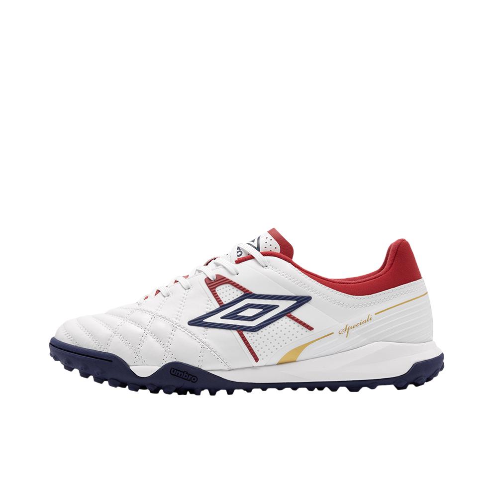 推荐商品：Umbro Speciali 幸运星 TF 足球鞋 碎钉人造草地传奇低帮 茵宝白/赛车红