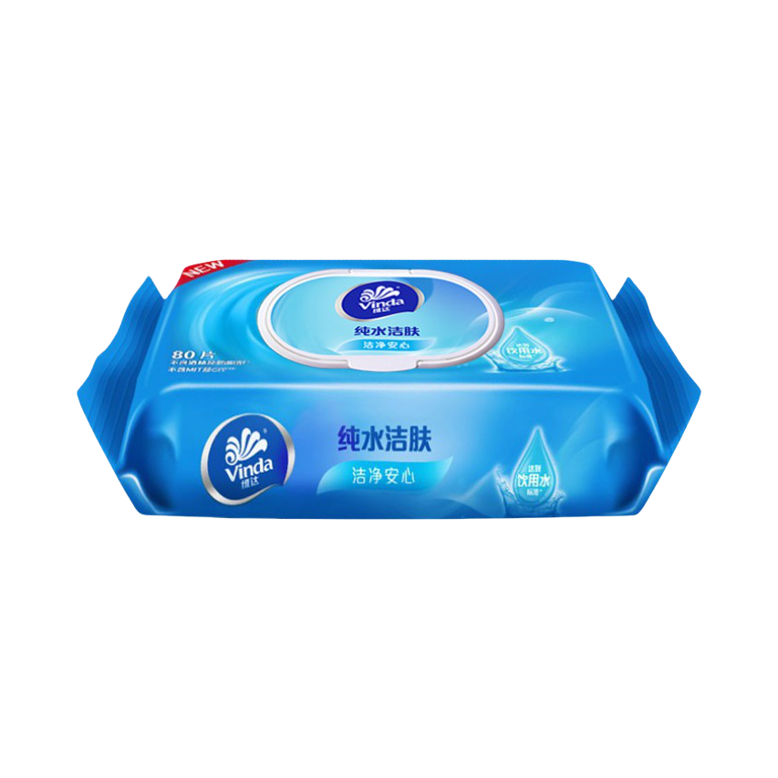 推荐商品：Vinda/维达 自然无香 150x200mm 纯水湿纸巾 加厚无添加剂翻盖珍珠纹