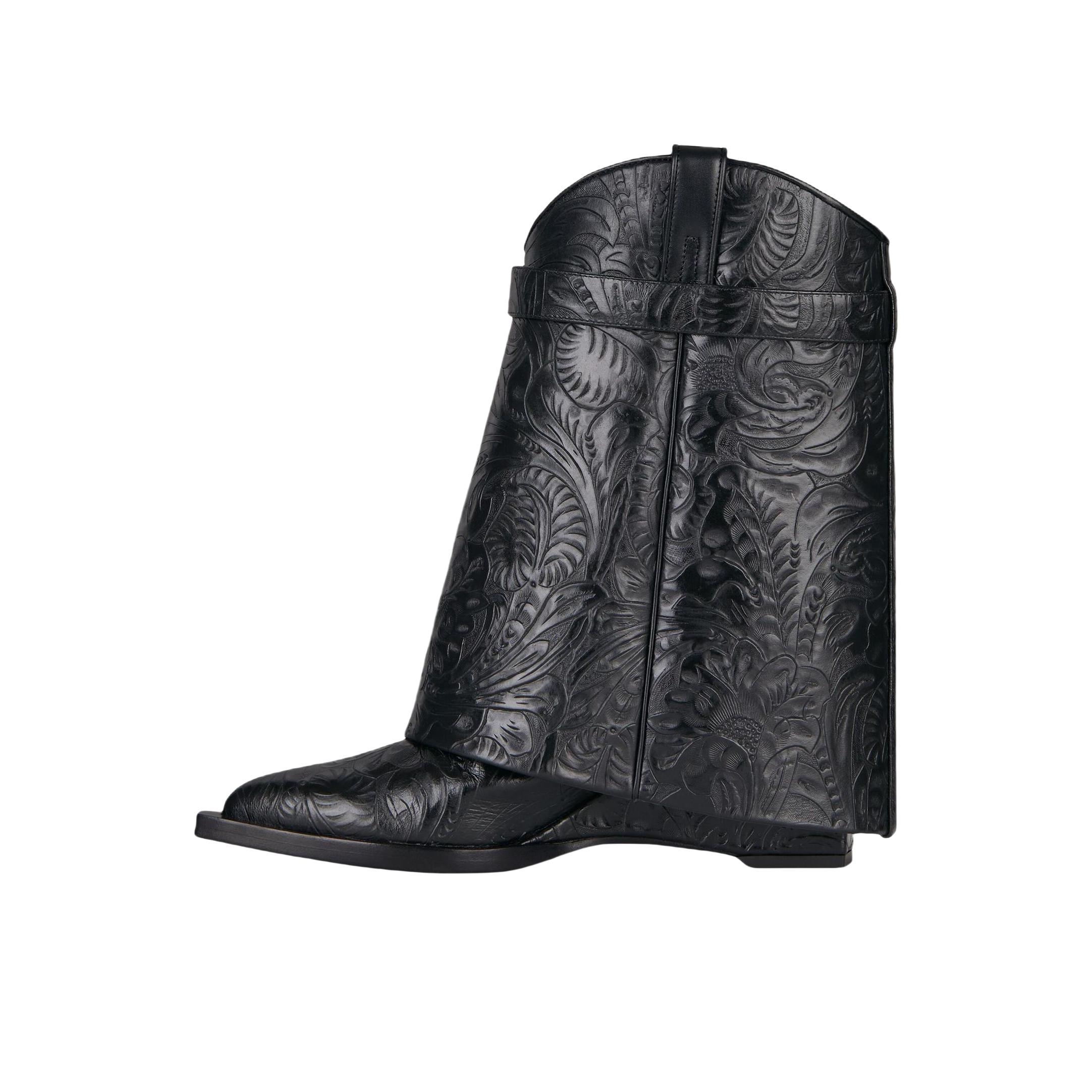推荐商品：Givenchy/纪梵希 Shark Lock 时尚潮流 时装靴 BE702YE1U9-001 深黑色