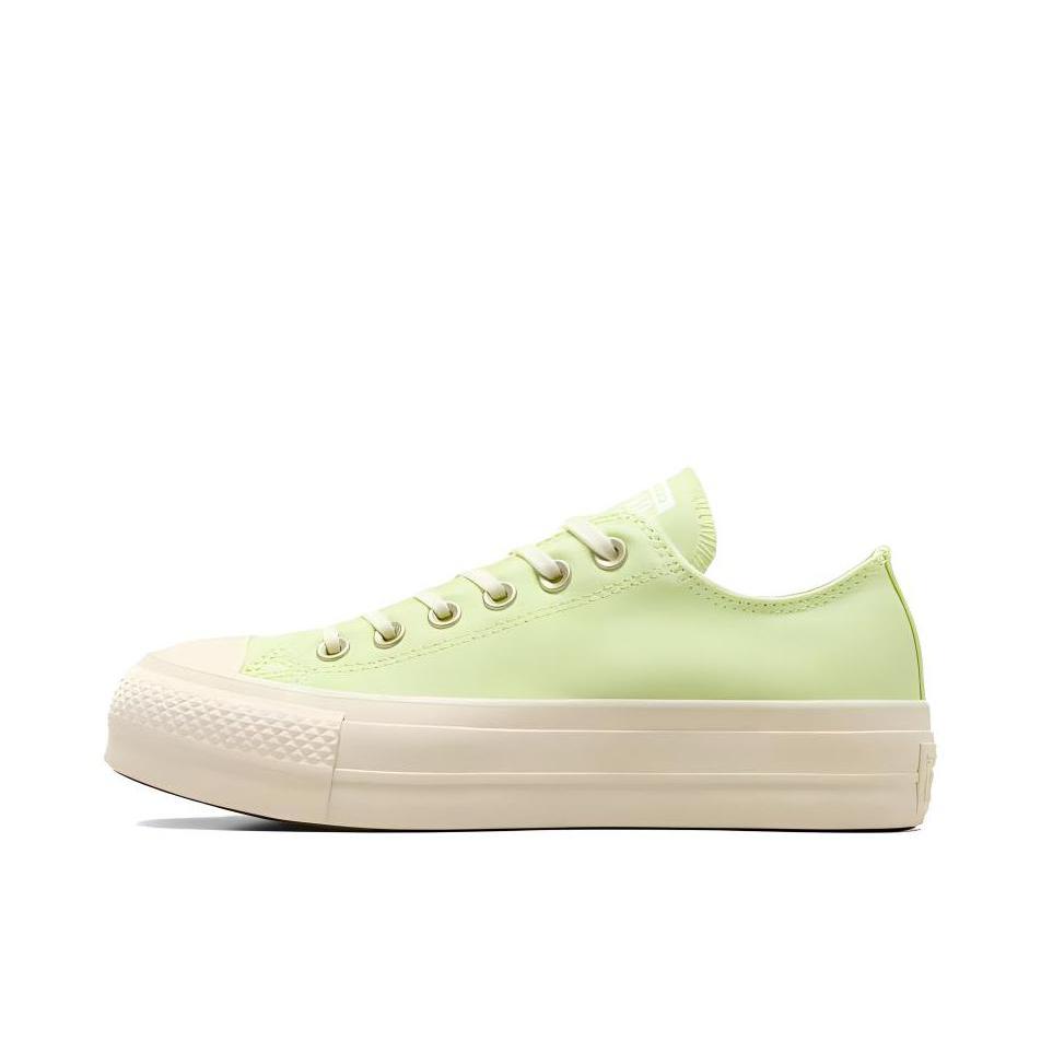 推荐商品：Converse/匡威 Chuck Taylor All Star Lift 帆布鞋 简约复古经典防滑耐磨舒适厚底圆头甜酷贴合松糕底流光风 女款/荧光绿/米白色