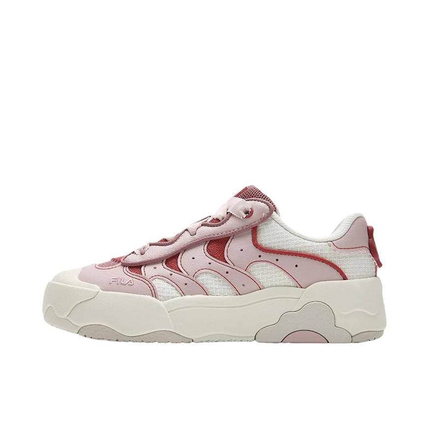 推荐商品：【杨幂同款】 FILA/斐乐/FILA OMELETTE 蛋包鞋 板鞋 厚底低帮运动增高复古 女款/乌玫粉/豆腐白