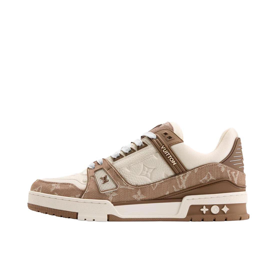 推荐商品：Louis Vuitton/路易威登 Trainer 牛皮革 圆头 系带低帮 板鞋 米色/棕色
