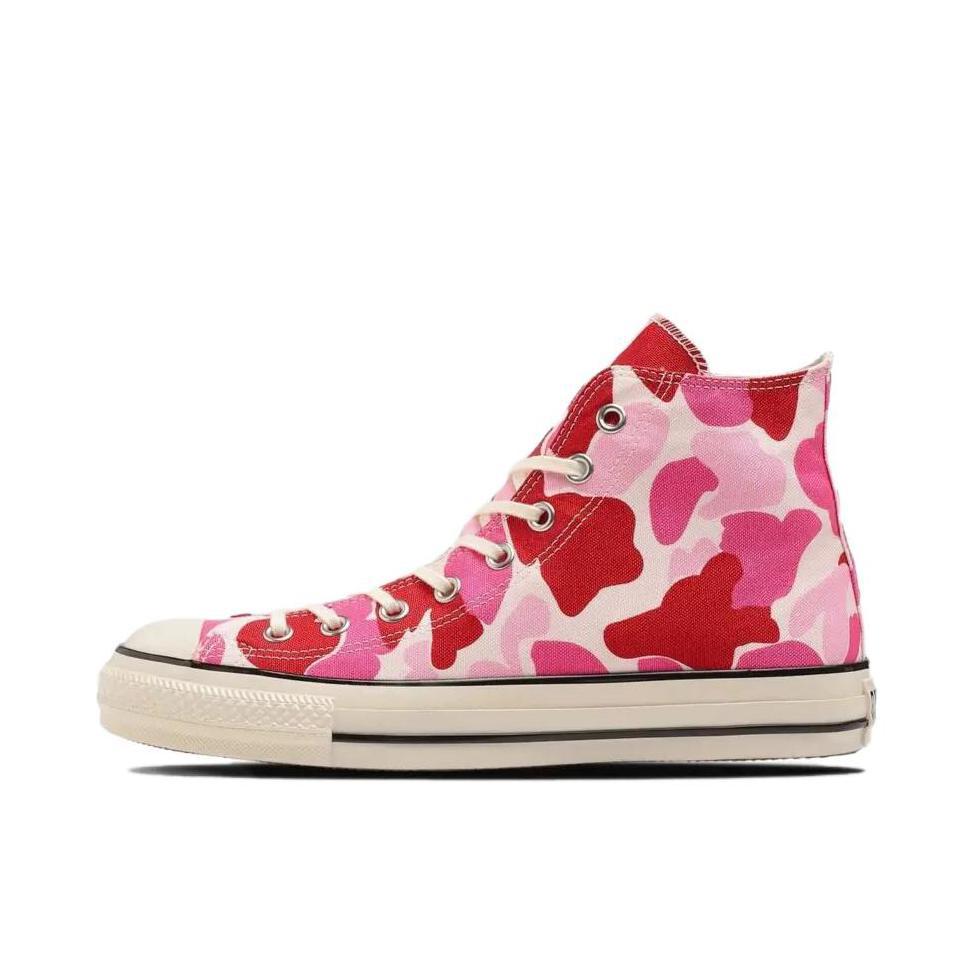 推荐商品：Converse/匡威 All Star Us Hi 帆布鞋 防滑耐磨减震轻便透气高帮休闲潮流复古 红色/粉色