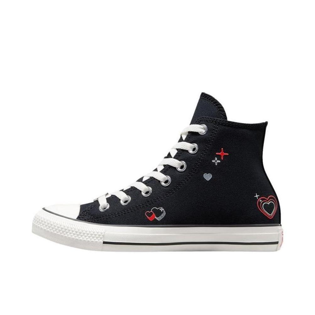 推荐商品：Converse/匡威 Chuck Taylor All Star 帆布鞋 常青款轻便防滑耐磨百搭复古圆头减震贴合高帮 女款/黑色/情人节