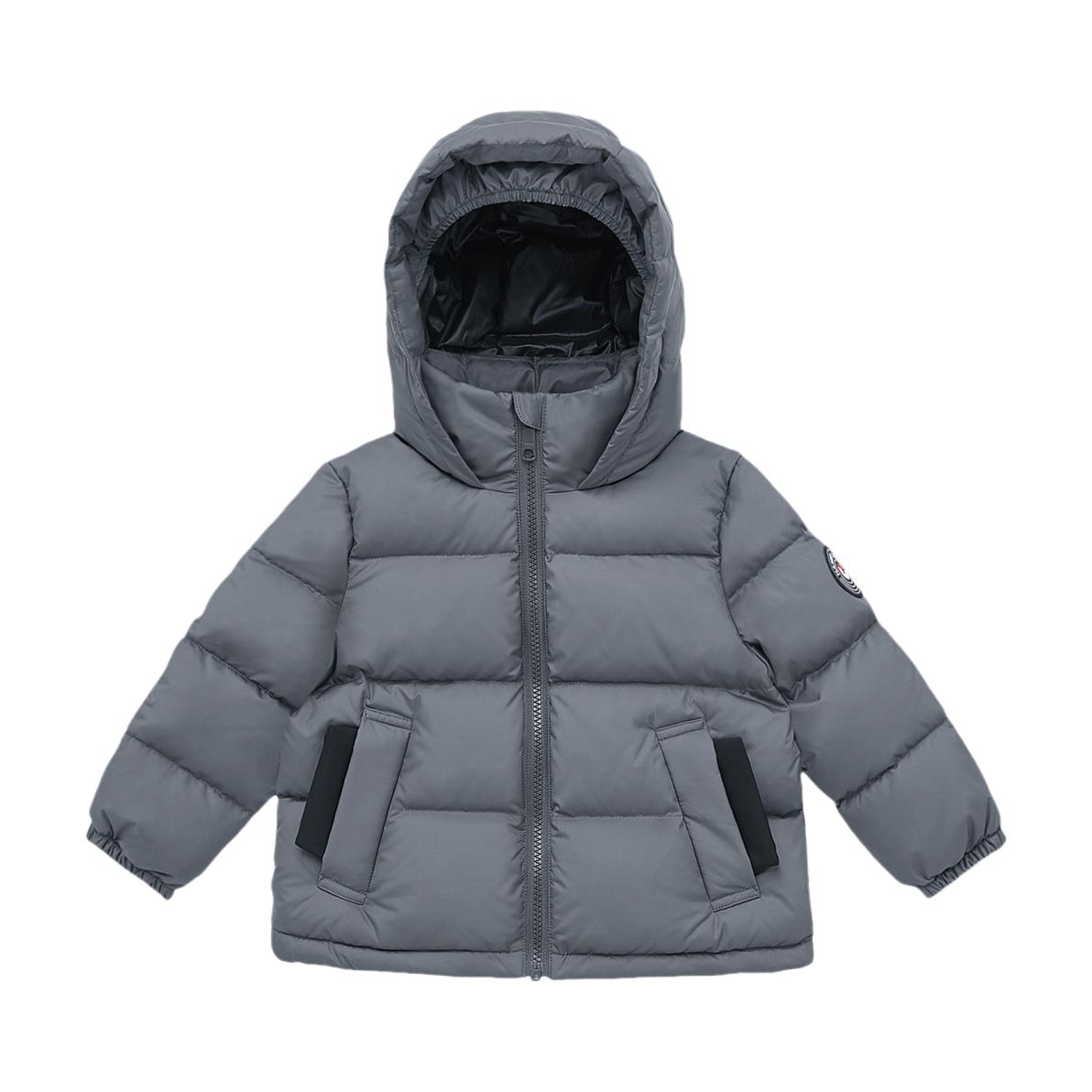 推荐商品：Nanny Goose/保姆鹅童装 加厚白鸭绒保暖防风短款羽绒服 中小童 NG2637 大象灰