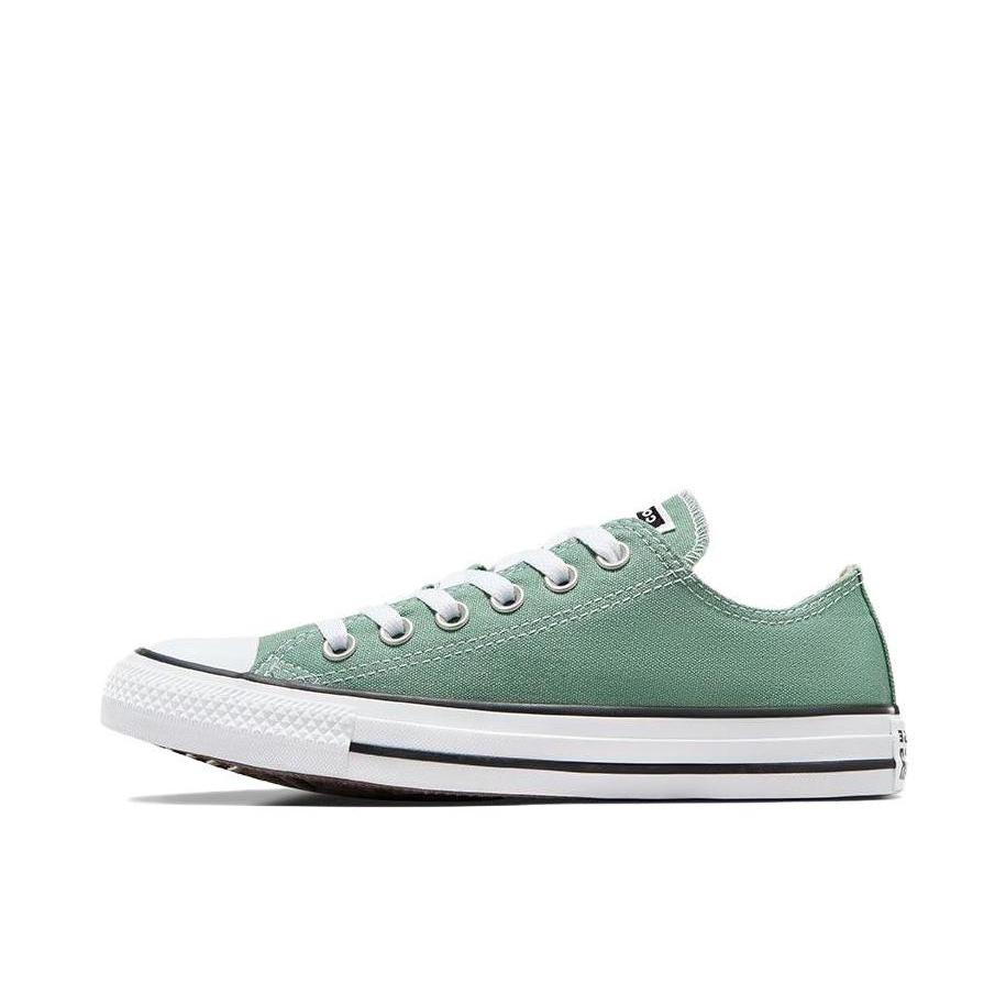 推荐商品：Converse/匡威 Chuck Taylor All Star 帆布鞋 常青款轻便防滑耐磨百搭复古圆头减震贴合高帮 贝母白/淡绿色