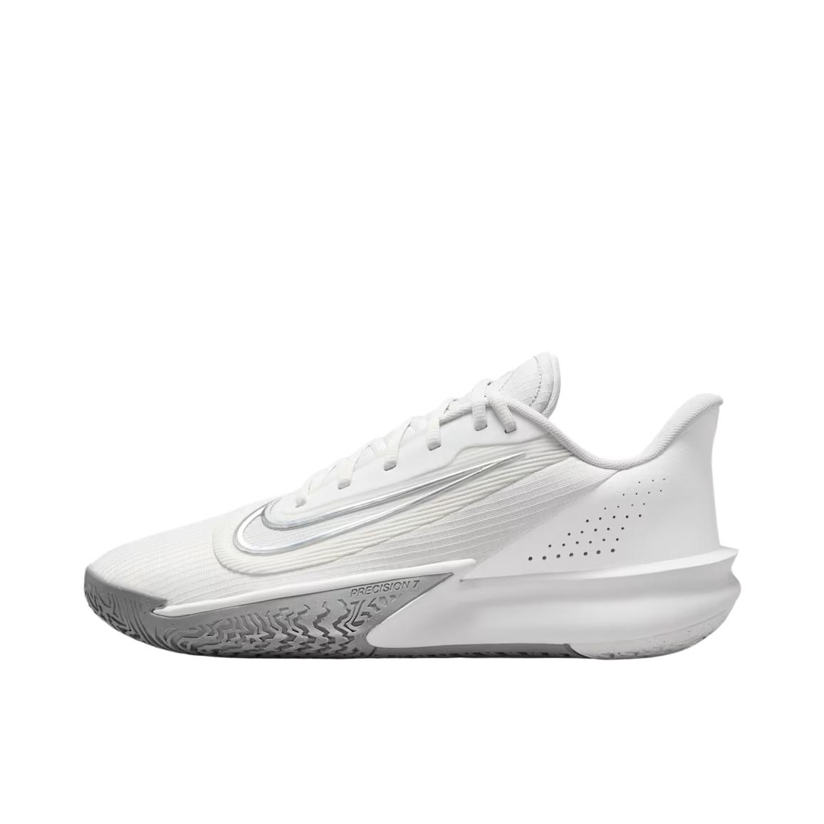 推荐商品：Nike Precision 7 精密7 篮球鞋 抗扭实战防滑耐磨缓震支撑室外舒适百搭训练 白色/灰色