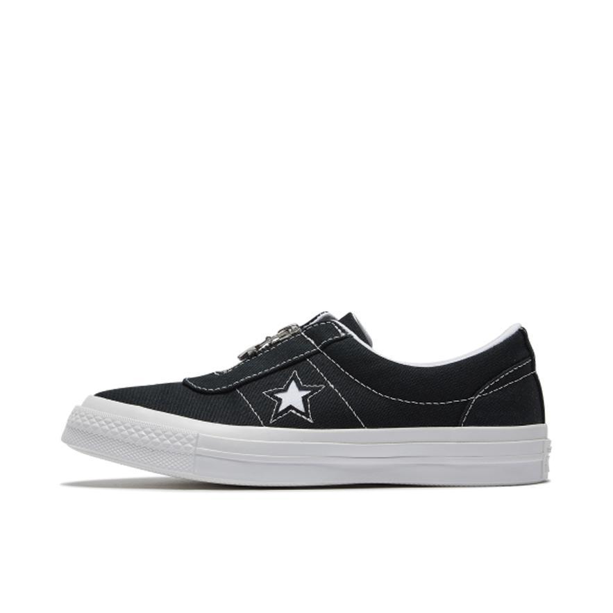 推荐商品：Converse/匡威 One Star 翻毛皮 防滑 复古 星星鞋 板鞋 White/Black 黑白拉链