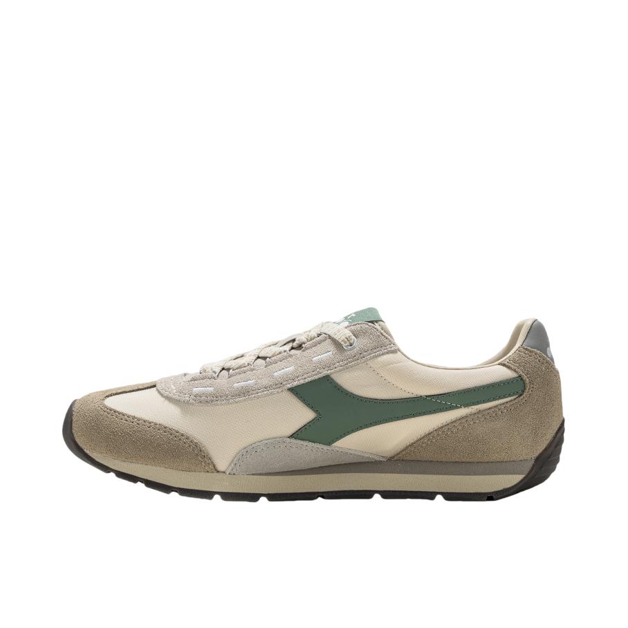 推荐商品：Diadora Equipe 复古百搭 舒适减震 防滑耐磨 做旧织物 休闲运动 慢跑 跑鞋 米色/绿色