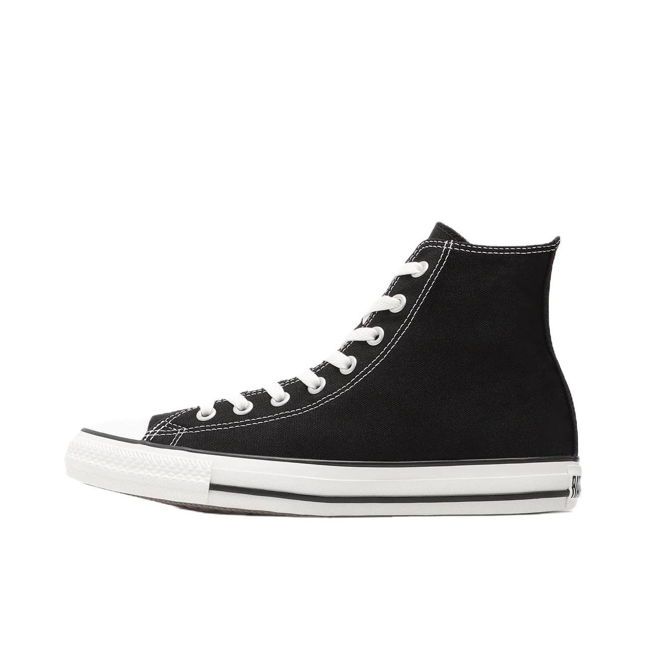 推荐商品：Converse/匡威 Chuck Taylor All Star 帆布鞋 常青款轻便防滑耐磨百搭复古圆头减震贴合高帮 高帮/深黑色/羽白色