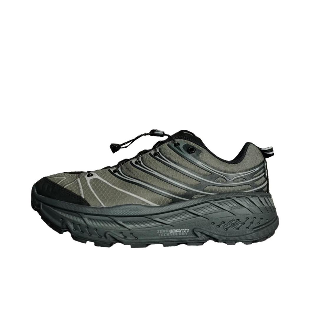 推荐商品：HOKA ONE ONE  Stinson Evo OG  舒适缓震  低帮 越野鞋 系带 防滑耐磨 百搭  跑鞋 HAVEN联名/绿色/灰色
