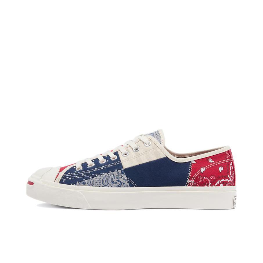 推荐商品：Converse/匡威 Jack Purcell 帆布鞋 圆头防滑耐磨减震轻便复古日常百搭 红白蓝/腰果花拼接