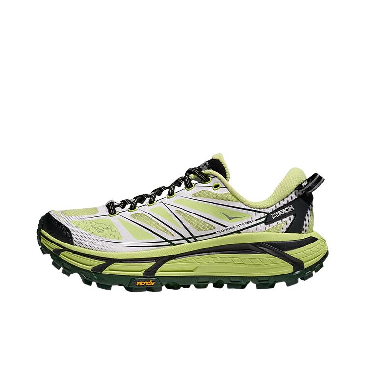 推荐商品：HOKA ONE ONE Mafate Speed 2 马法特 户外鞋 越野跑鞋 缓震透气防滑耐磨轻便支撑低帮 蜜瓜绿/白色