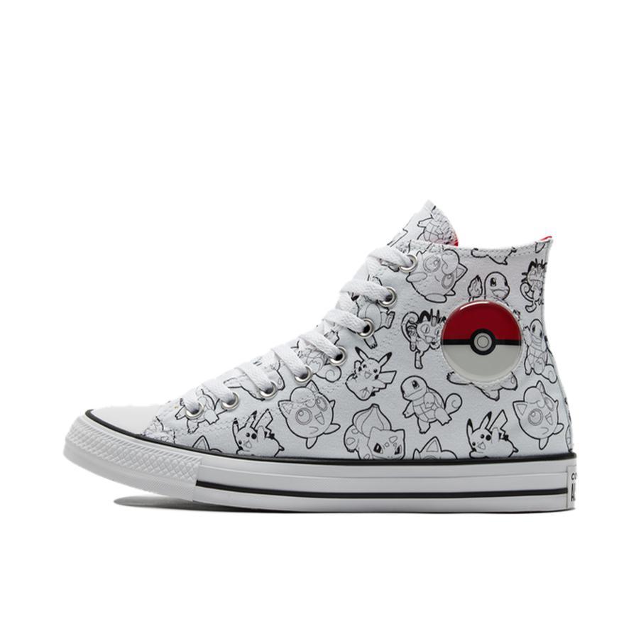 推荐商品：Converse/匡威 Chuck Taylor All Star 帆布鞋 常青款轻便防滑耐磨百搭复古圆头减震贴合高帮 宝可梦联名 宝可梦联名/白色