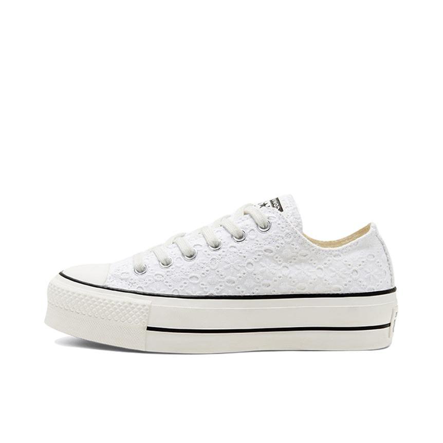 推荐商品：Converse/匡威 Chuck Taylor All Star Lift 帆布鞋 简约复古经典防滑耐磨舒适厚底圆头甜酷贴合松糕底流光风 白丝绸