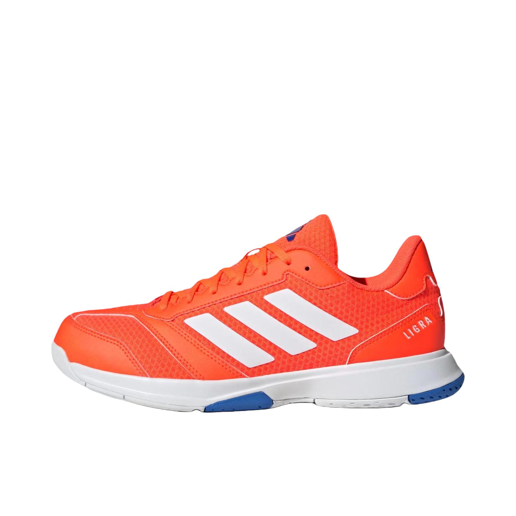 推荐商品：adidas Ligra 8 M 运动休闲鞋 系带低帮轻便透气防滑耐磨舒适百搭 橙色
