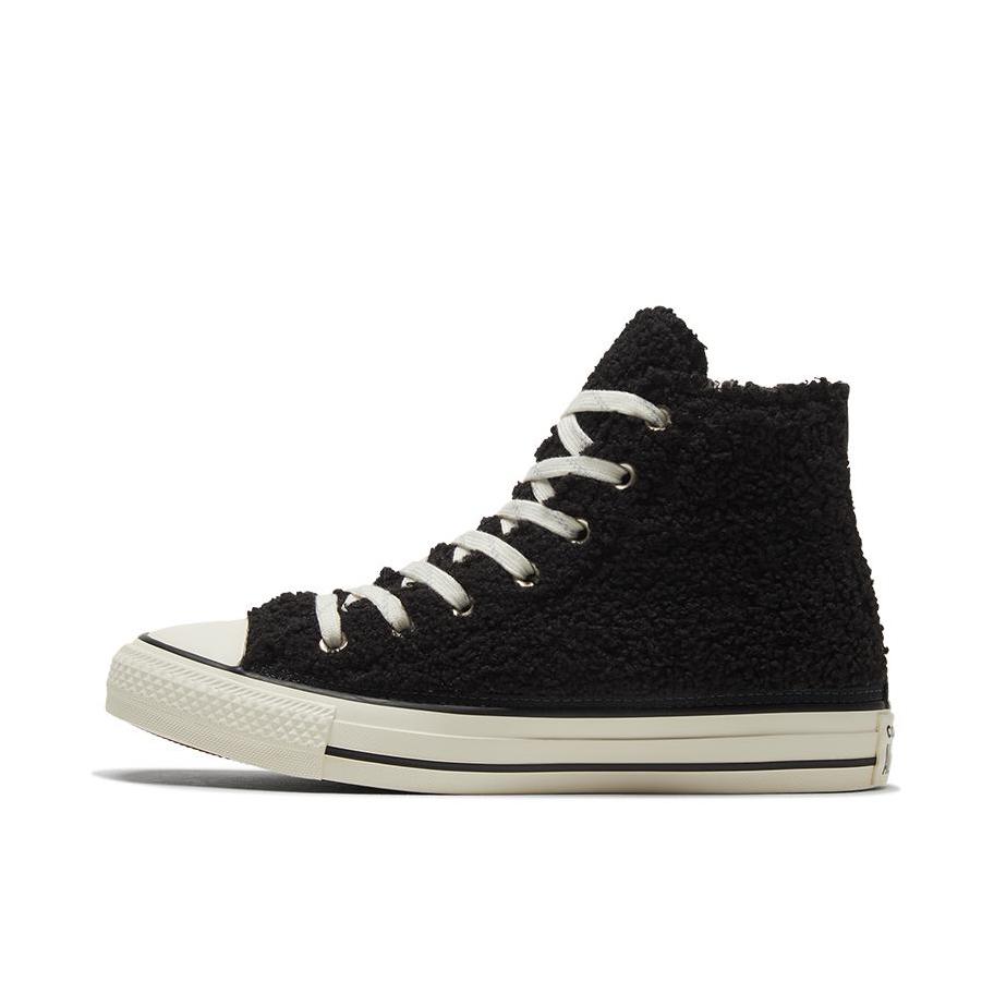 推荐商品：Converse/匡威 Chuck Taylor All Star 帆布鞋 常青款轻便防滑耐磨百搭复古圆头减震贴合高帮 羊羔毛/黑色