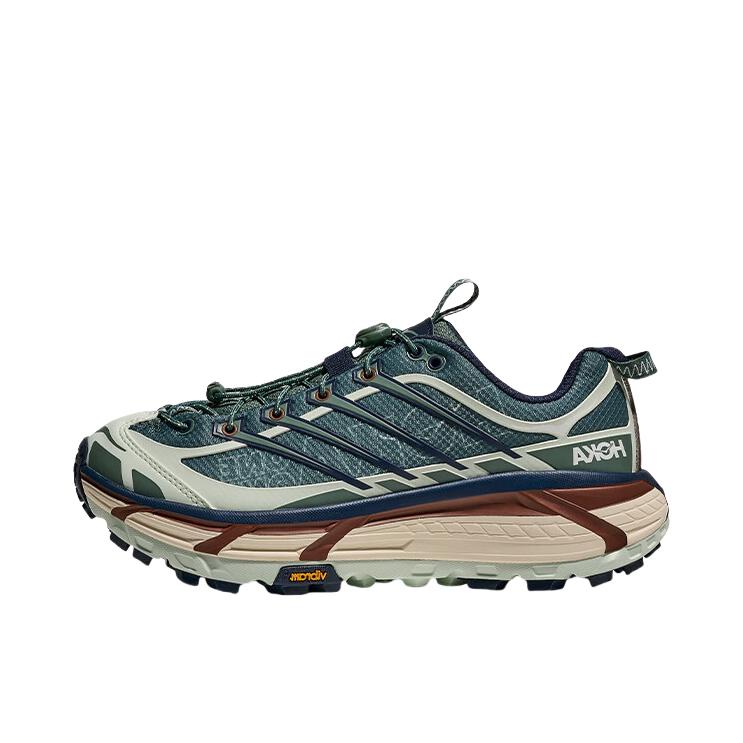 推荐商品：HOKA ONE ONE Mafate Three 2 越野跑鞋 防滑耐磨舒适缓震圆头百搭简约时尚 经典款/蕨绿色/海军蓝