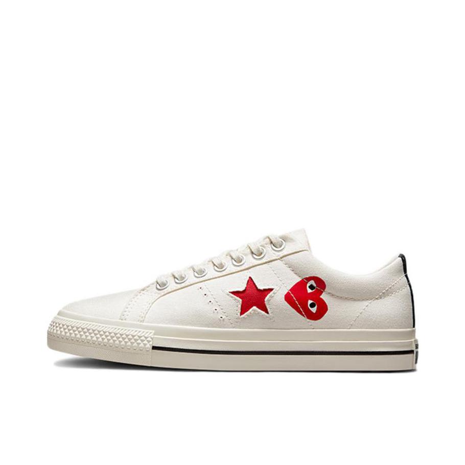 推荐商品：Converse/匡威 One Star 翻毛皮 防滑 复古 星星鞋 板鞋 CDG联名/白色/红色