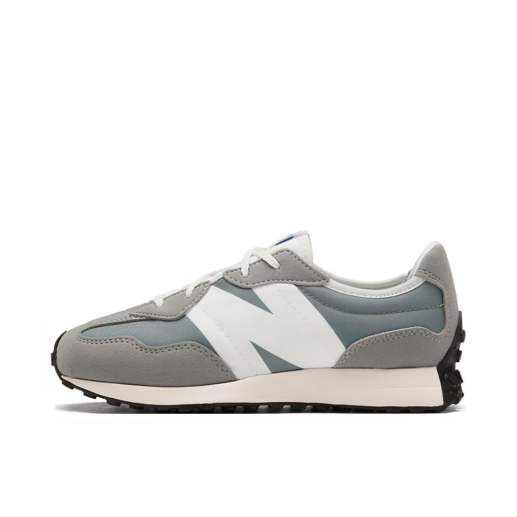 【IU同款】 New Balance 327 跑鞋 舒适复古防滑耐磨休闲透气减震拼接运动防水织物慢跑圆头 大童/浅灰色/白色