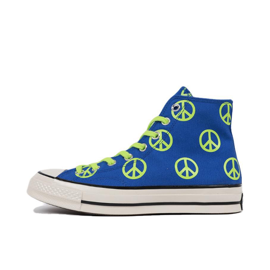 推荐商品：Converse/匡威 1970s 帆布鞋 圆头防滑经典复古轻便时尚拼接百搭 蓝绿/满印反战