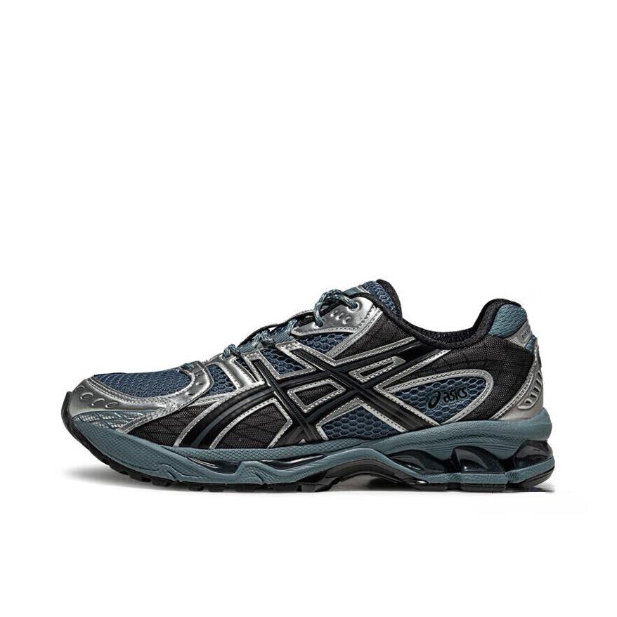 推荐商品：Asics/亚瑟士 GEL-Nimbus 10.1 跑鞋 1复古拼接防滑低帮休闲支撑贴合短跑 蓝色/银色/黑色 