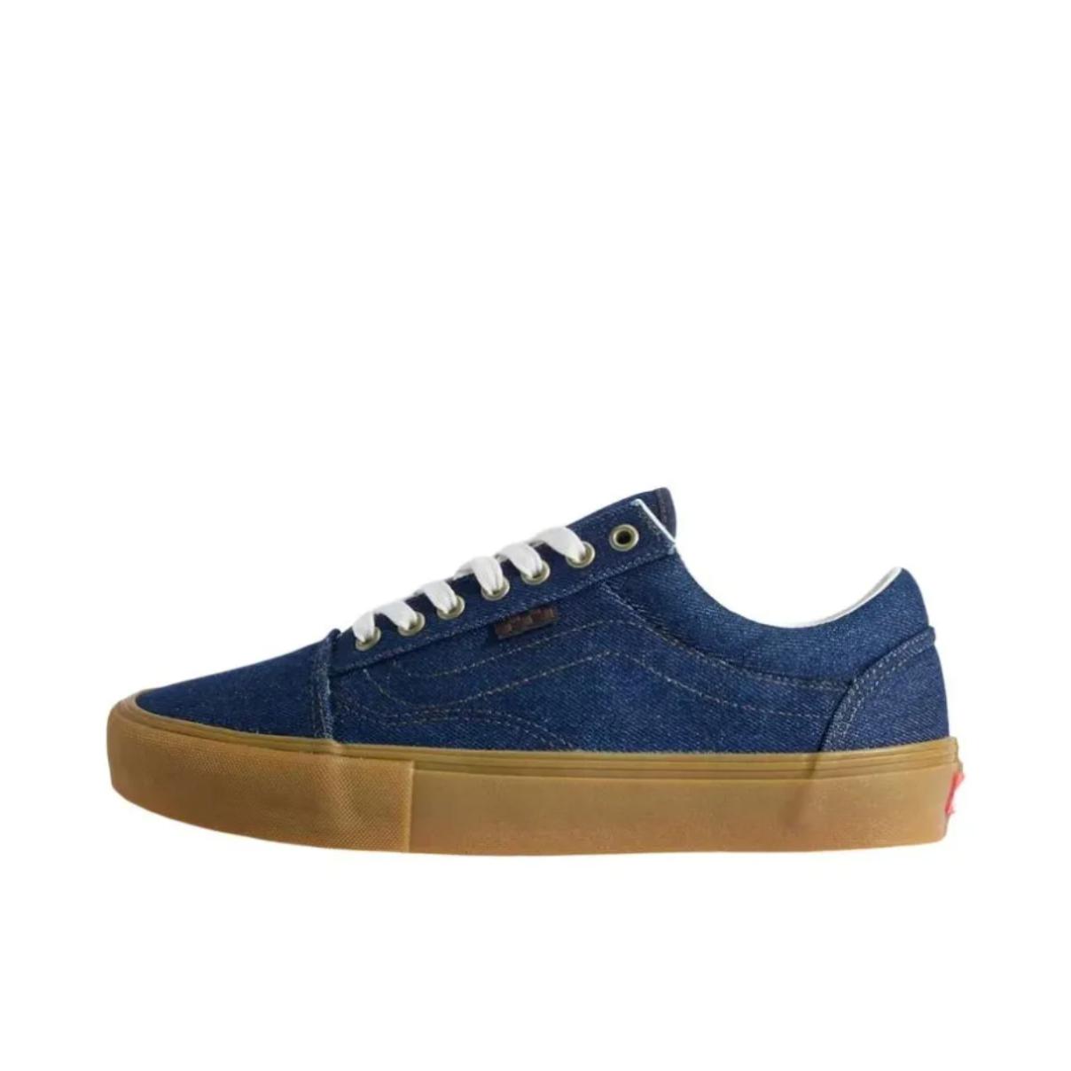 推荐商品：Vans/范斯 Skate Old Skool Denim 板鞋 舒适耐磨防滑支撑 蓝色/棕色