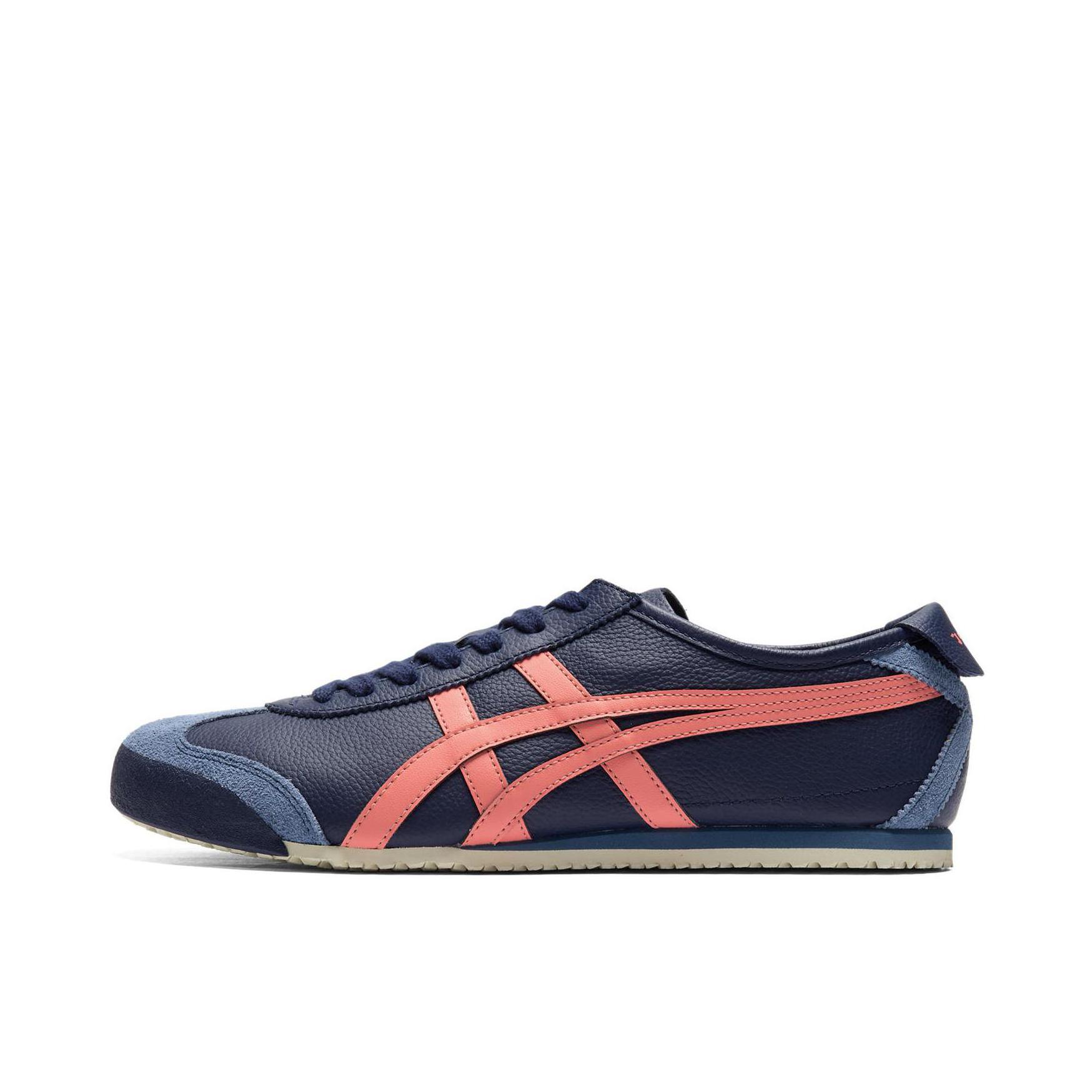 推荐商品：Onitsuka Tiger Mexico 66 德训鞋 运动休闲鞋 复古轻便透气舒适百搭防滑 蓝色/粉色