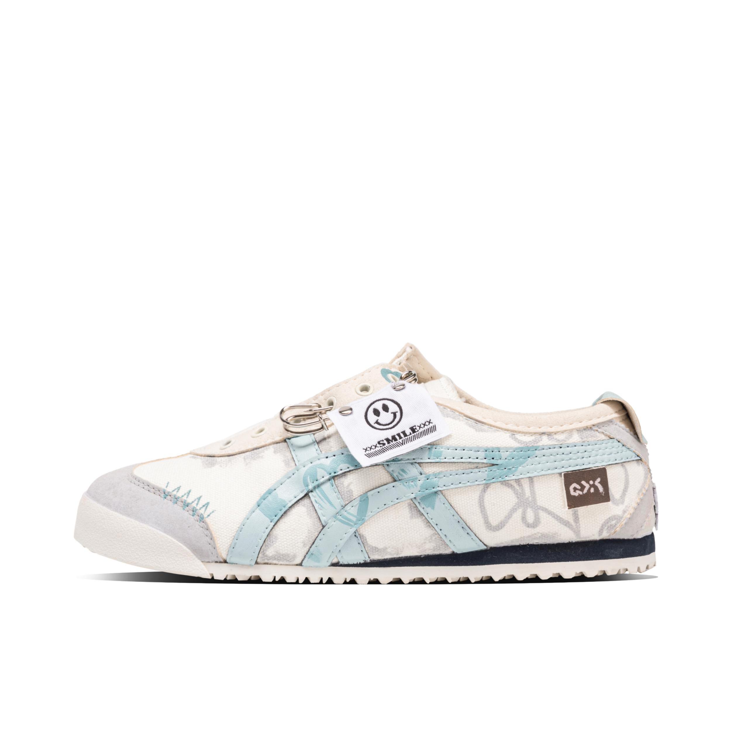推荐商品：【定制球鞋】Onitsuka Tiger Mexico 66 Slip-on 舒适轻便 防滑耐磨 防水 合成革 手绘 织物 一脚蹬 包裹性 德训鞋 增高 运动休闲鞋 清风