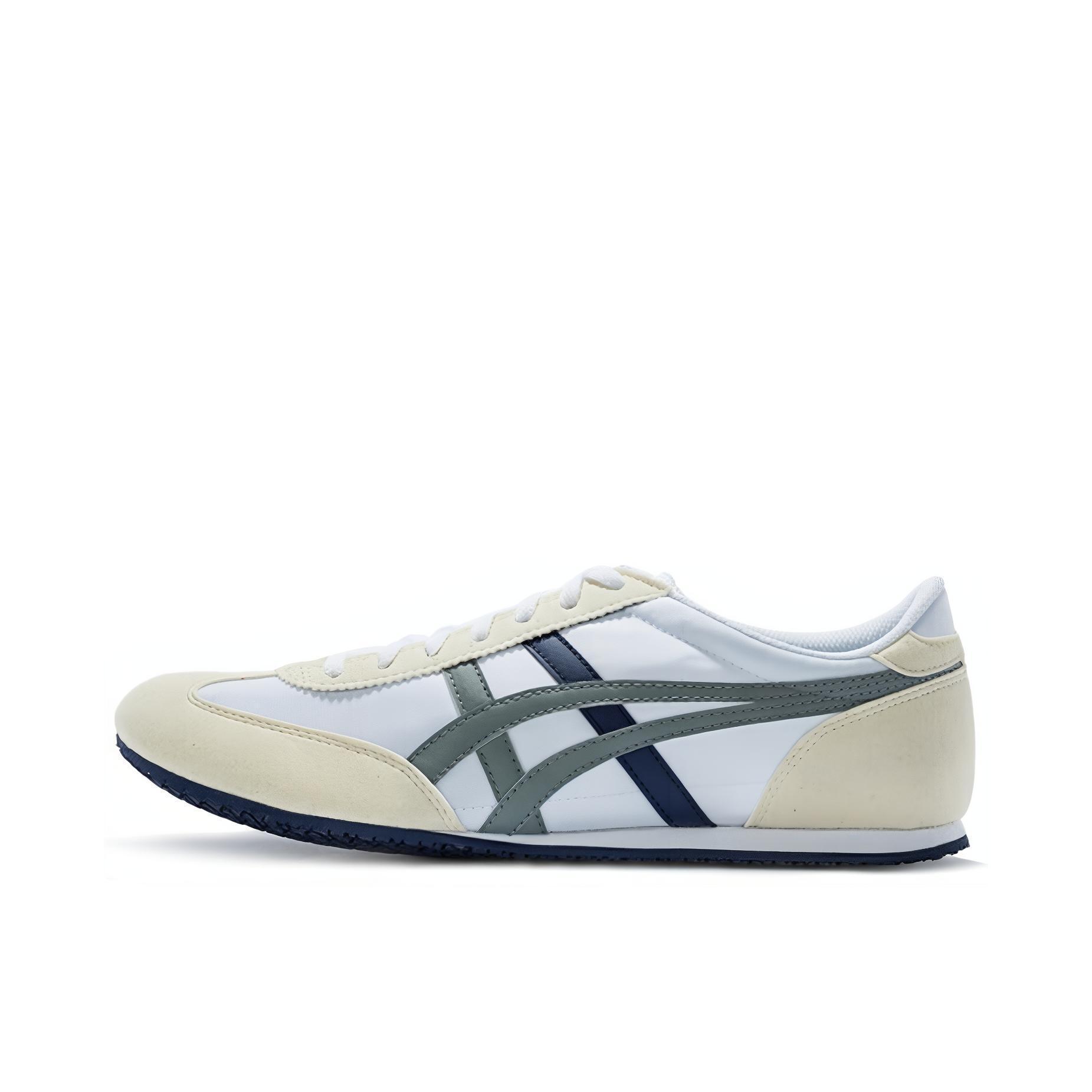 推荐商品：Onitsuka Tiger 鬼冢虎 Machu Race 运动休闲鞋 时尚百搭复古轻便生活合成革织物减震防滑耐磨低帮 White 白灰黑