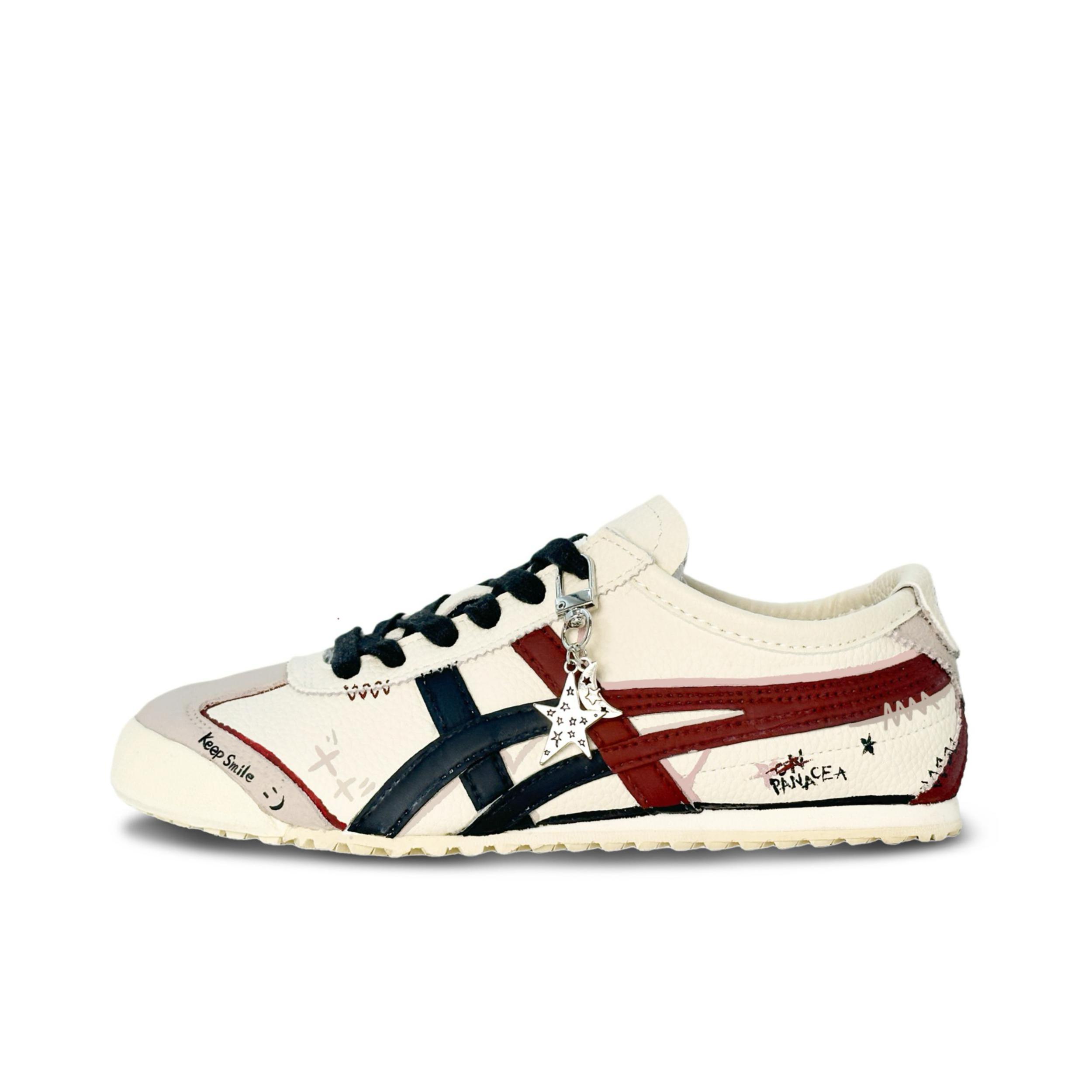 推荐商品：【定制球鞋】Onitsuka Tiger Mexico 66 Slip-on 舒适轻便 防滑耐磨 防水 合成革 手绘 织物 一脚蹬 包裹性 德训鞋 增高 运动休闲鞋 星际信号