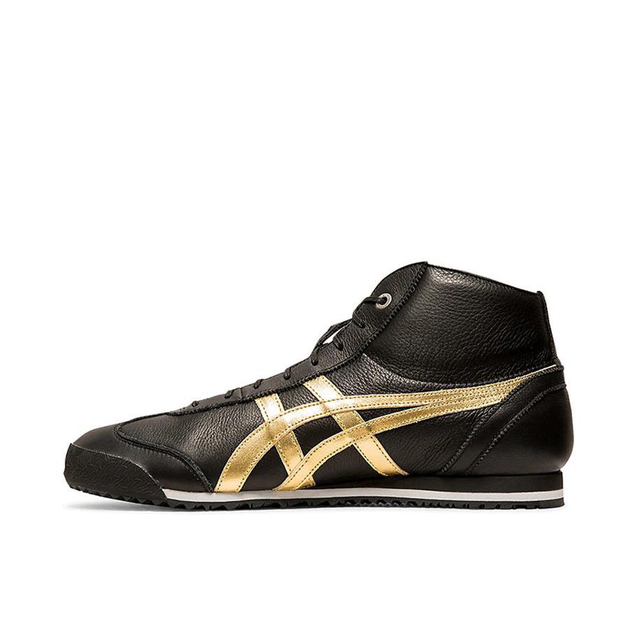 推荐商品：Onitsuka Tiger Mexico Mid Runner 复古时尚 轻便 减震 防滑 耐磨 德训鞋 休闲鞋 中帮/黑色/金色