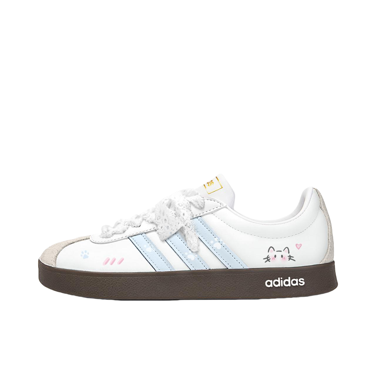 推荐商品：【定制球鞋】Adidas neo VL Court 2.0 德训鞋 板鞋 复古轻便耐磨芭蕾风甜美文艺抗冲击性防水 蓝泡泡
