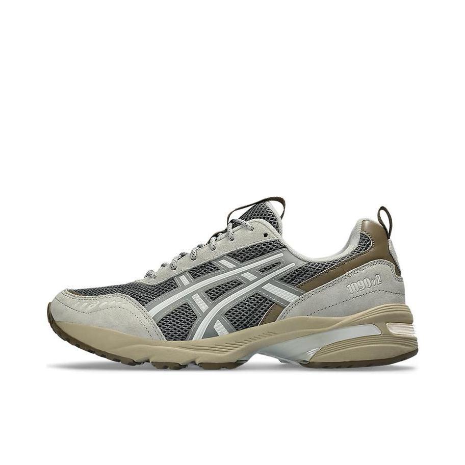 推荐商品：Asics/亚瑟士 Gel-1090 跑鞋 防滑耐磨舒适透气缓震稳定复古织物合成革慢跑耐用流光风 米色/橄榄绿